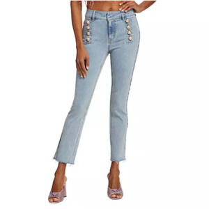 Generation Love Justine Jeans Button Fray Hem Ankle Denim Blue Size 25 NEW